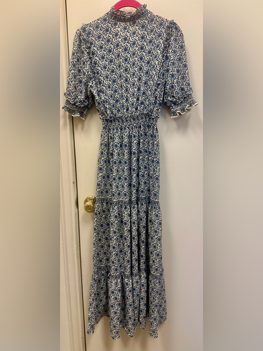 Max Studio Blue and White Floral Maxi Dress